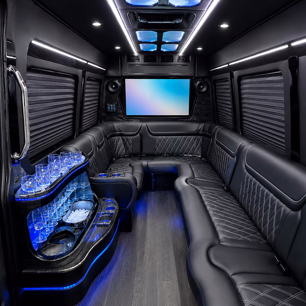 Miami Wedding Transportation party bus interior