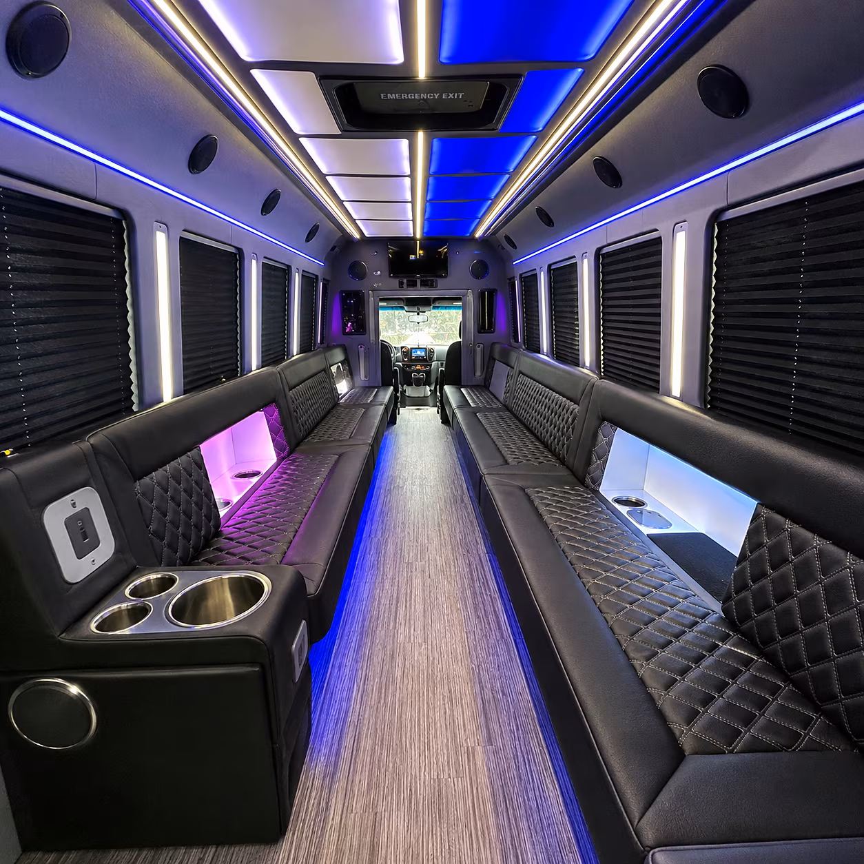 Miami Wedding Transportation party bus interior