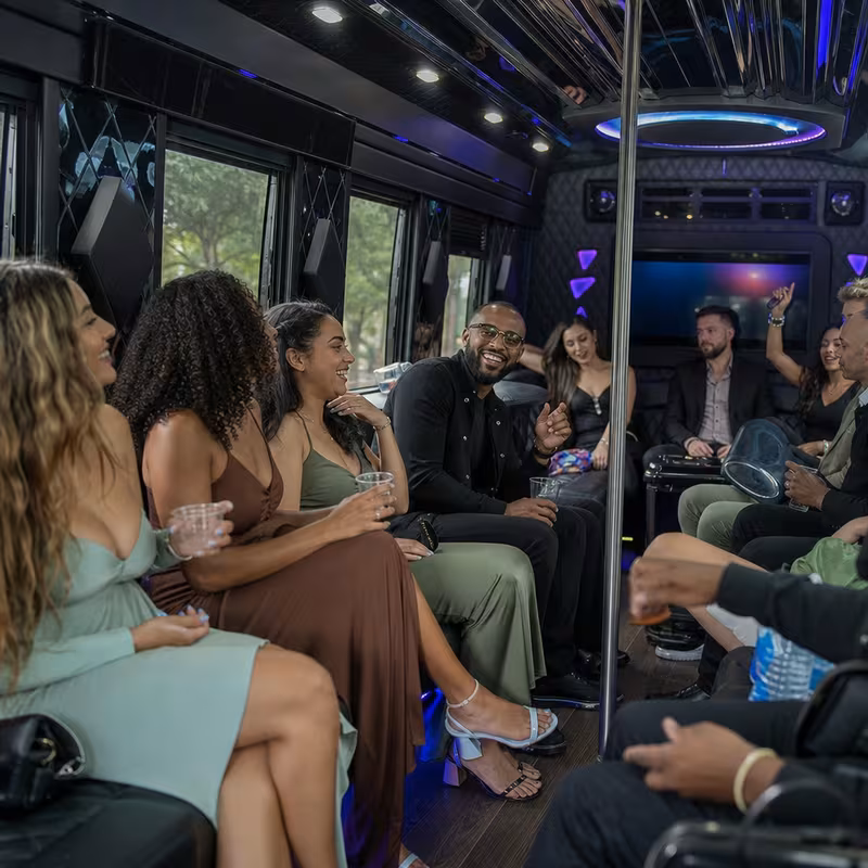 Black Mercedes Sprinter van staged for an Miami Private Event Transportation group