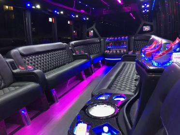 Miami 15 Passenger Party Bus Interior