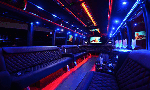 Miami 30 Passenger Party Bus Black Interior