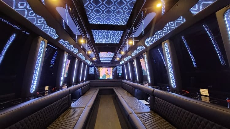 Miami 40 Passenger Limo Bus Interior